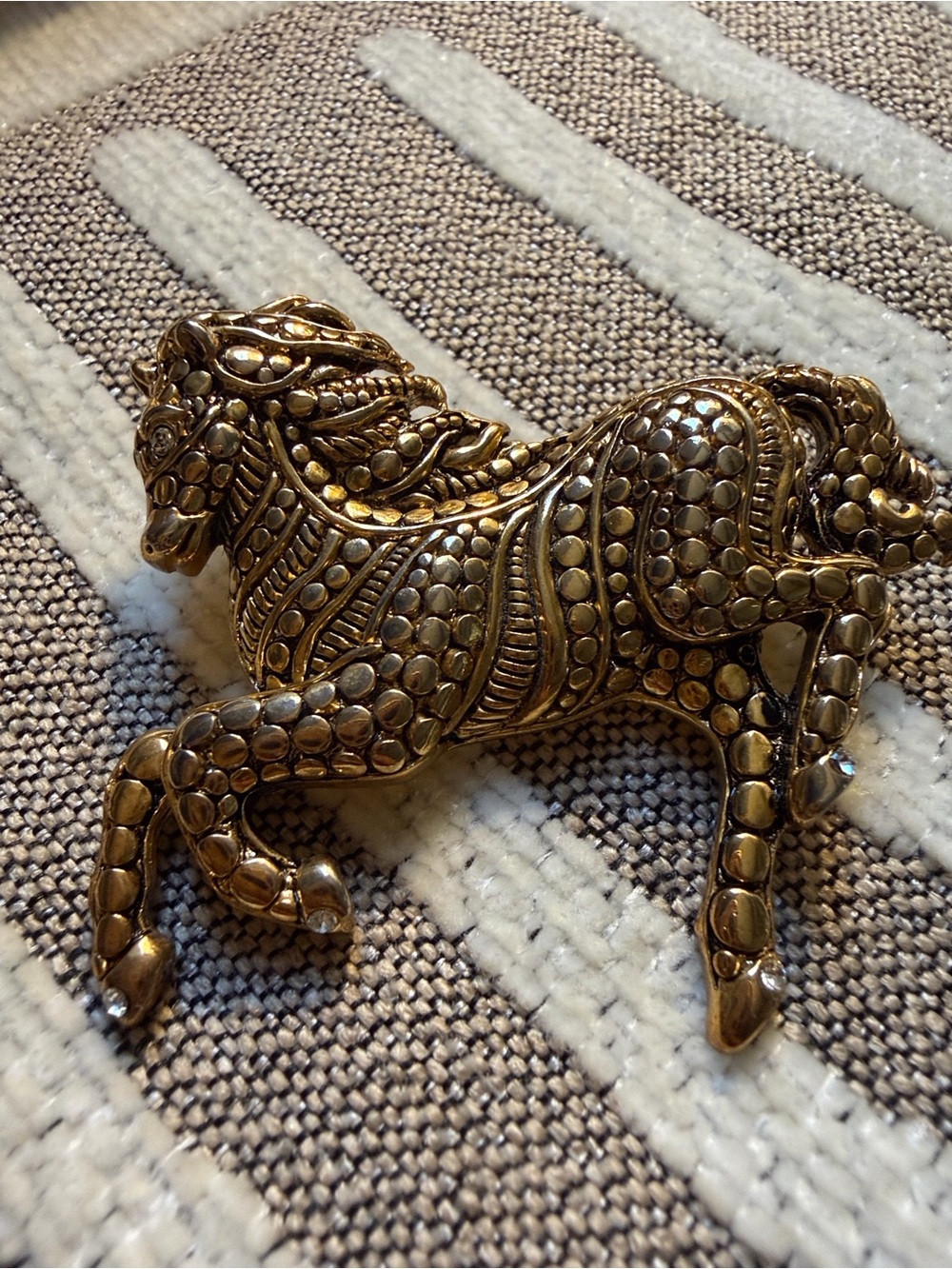 Ornate Gold Horse Accent Pin - Decorative Home Accent